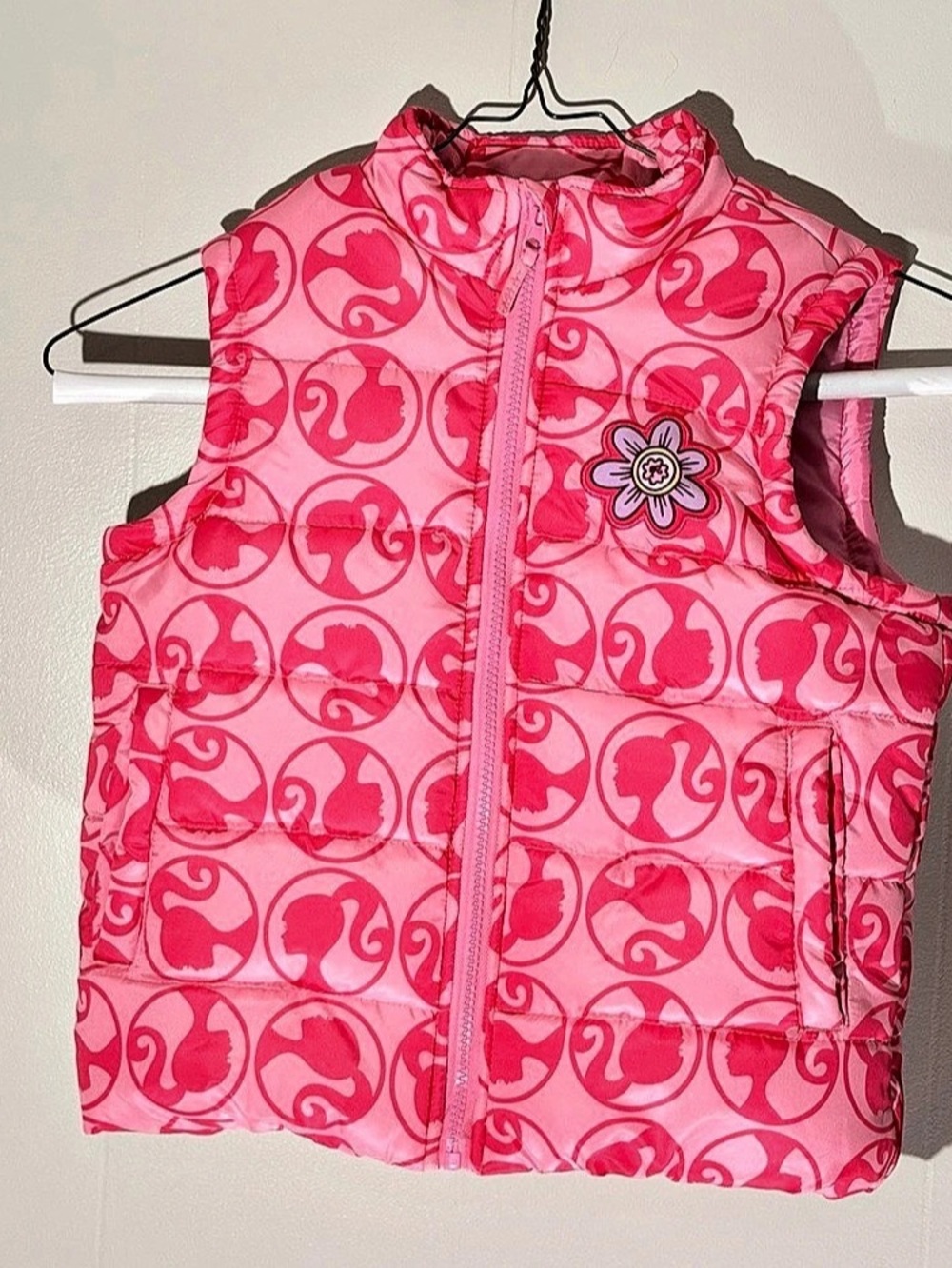 Barbie Girls Monogram Puffer Vest Pink Size 6/6X